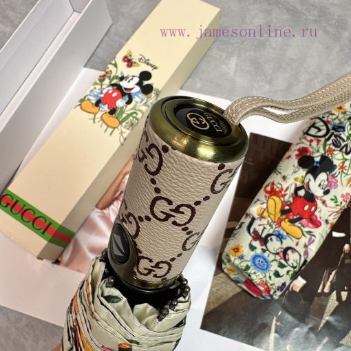 GUCCI Mickey 2024 Summer New Fully Automatic Folding Sunny UmbrellaBlack coating sunscreen e1mhz5um8 - Image 3