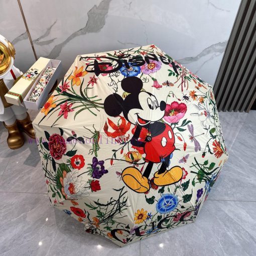 GUCCI Mickey 2024 Summer New Fully Automatic Folding Sunny UmbrellaBlack coating sunscreen e1mhz5um8 - Image 9