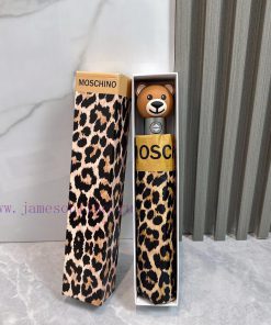 Moschino Leopard Bear 2024 Summer New Fully Automatic Folding Sunny UmbrellaBlack coating su1s0mkhqv