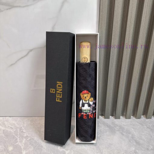 FENDI 2024 Summer New Fully Automatic Folding UmbrellaBlack coating sunscreen effectively blww0a7ccg - Image 2