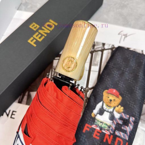 FENDI 2024 Summer New Fully Automatic Folding UmbrellaBlack coating sunscreen effectively blww0a7ccg - Image 3