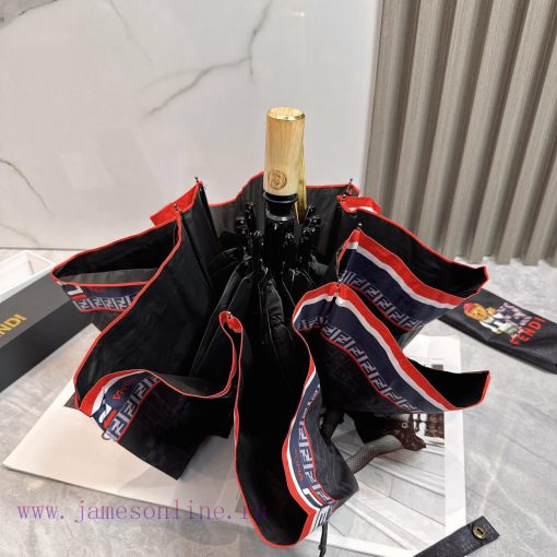 FENDI 2024 Summer New Fully Automatic Folding UmbrellaBlack coating sunscreen effectively blww0a7ccg - Image 5