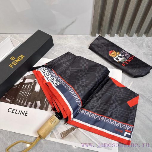 FENDI 2024 Summer New Fully Automatic Folding UmbrellaBlack coating sunscreen effectively blww0a7ccg - Image 7