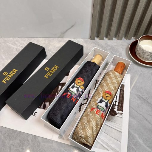 FENDI 2024 Summer New Fully Automatic Folding UmbrellaBlack coating sunscreen effectively blww0a7ccg - Image 10