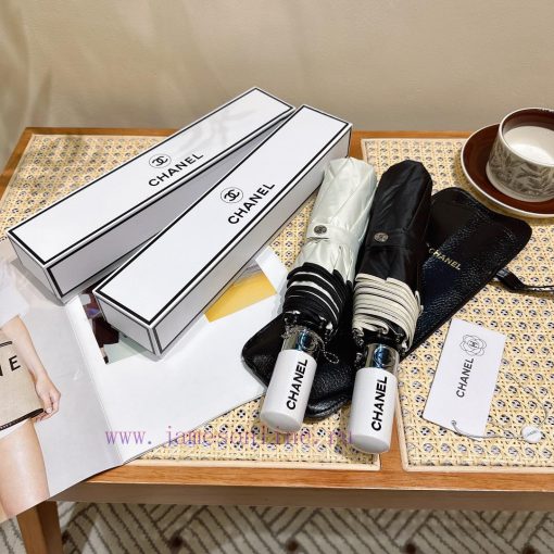 CHANEL Chanel Snowflake 2024 New Triple Fold Automatic Folding Umbrella with Fine Craftsmanszf92x742 - Image 10