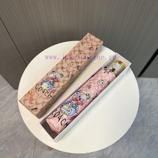 Coach Graffiti 2024 Summer New Fully Automatic Folding Sunny UmbrellaBlack coating sunscreenf5um8pek - Image 2