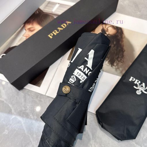 Prada Transparent Handle 2024 Summer New Fully Automatic Folding UmbrellaBlack coating sunscodj3l46e - Image 4