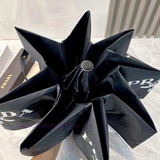Prada Transparent Handle 2024 Summer New Fully Automatic Folding UmbrellaBlack coating sunscodj3l46e - Image 5