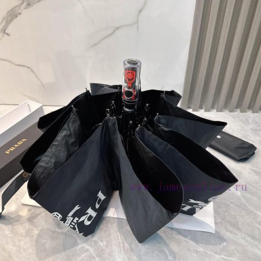 Prada Transparent Handle 2024 Summer New Fully Automatic Folding UmbrellaBlack coating sunscodj3l46e - Image 6