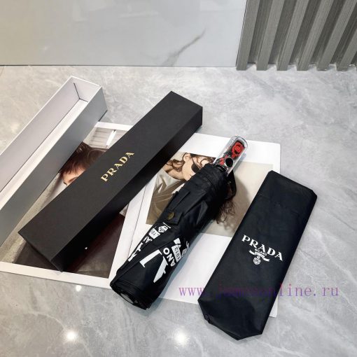 Prada Transparent Handle 2024 Summer New Fully Automatic Folding UmbrellaBlack coating sunscodj3l46e - Image 8