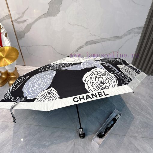 CHANEL Camellia 2024 New Triple Fold Automatic Folding Umbrella with Exquisite Craftsmanshipuxjqpclj - Image 8