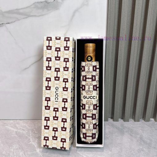 GUCCI Wooden Handle 2024 Summer New Fully Automatic Folding Sunny UmbrellaBlack coating sunsh3ll7hjk