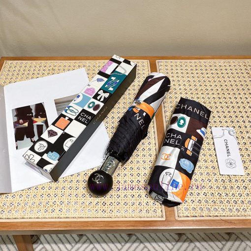 CHANEL 2024 new three fold automatic folding umbrella with exquisite workmanship, stylish anvkdvzhli - Image 9