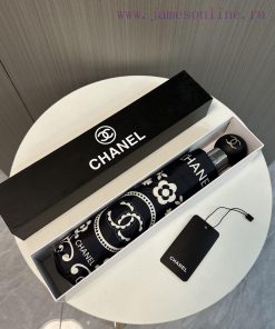 CHANEL Classic 2024 Summer New Fully Automatic Folding UmbrellaBlack coating sunscreen effecqp0uchhp