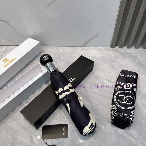 CHANEL Classic 2024 Summer New Fully Automatic Folding UmbrellaBlack coating sunscreen effecqp0uchhp - Image 3