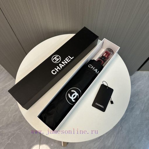 CHANEL Transparent Umbrella Handle 2024 Summer New Fully Automatic Folding Sunny UmbrellaBla9a1eggjm - Image 2