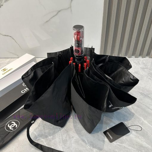 CHANEL Transparent Umbrella Handle 2024 Summer New Fully Automatic Folding Sunny UmbrellaBla9a1eggjm - Image 7