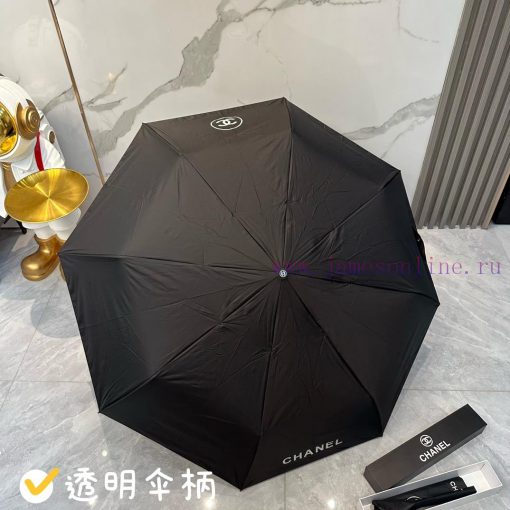 CHANEL Transparent Umbrella Handle 2024 Summer New Fully Automatic Folding Sunny UmbrellaBla9a1eggjm - Image 10