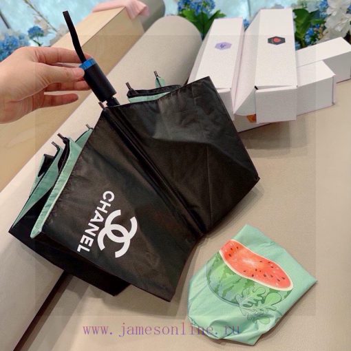 CHANEL 2024 New Fruit Umbrella Three Fold Hand Foldable Sunny Umbrella Exquisite Craftsmanshmc17exzi - Image 3