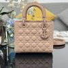 Lady Dior Five Grid Frosted Rattan Grain Cowhide Flip Style Handbag Paired With Shoulder Straps rt61jjva