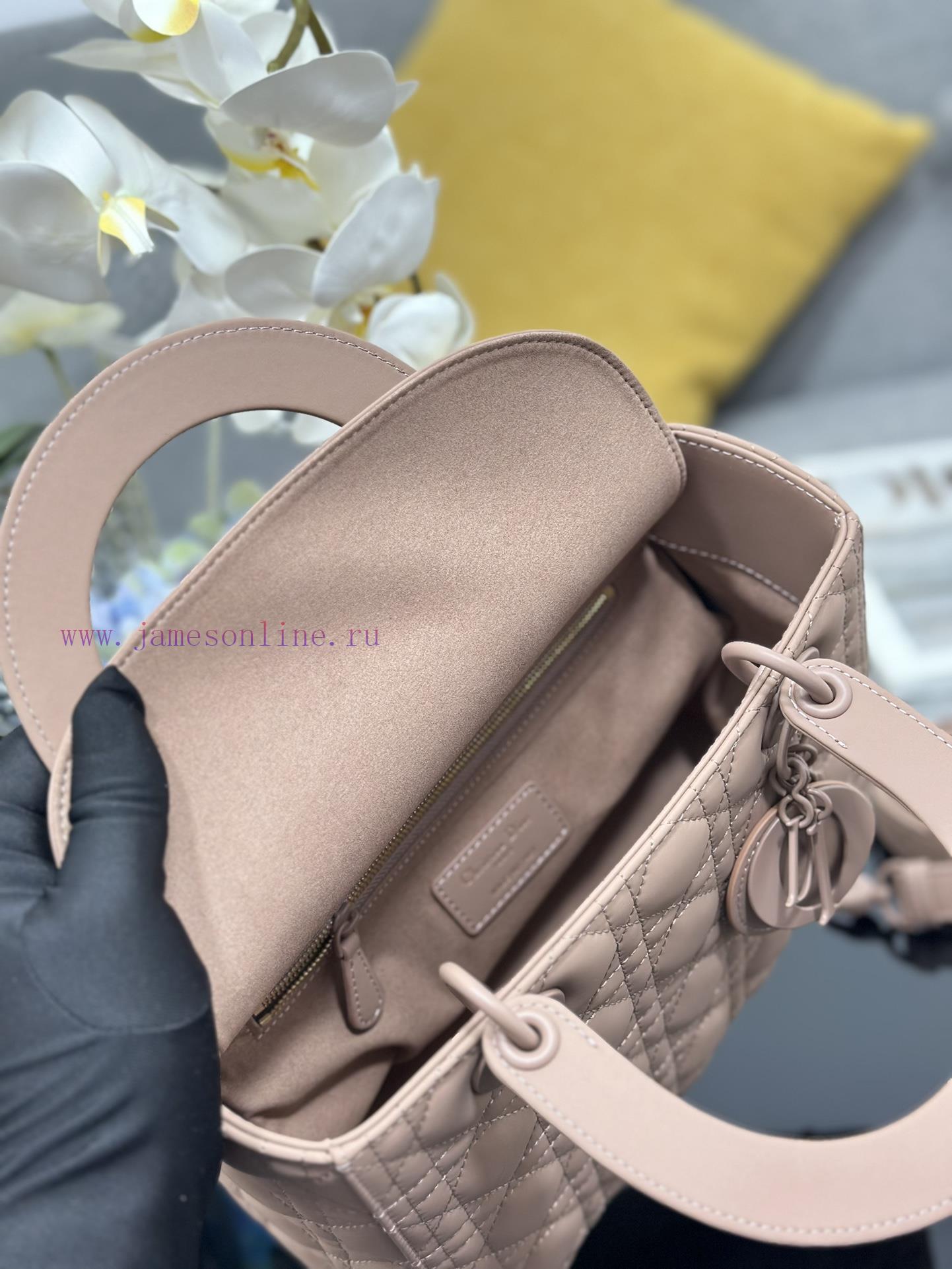 Lady Dior Five Grid Frosted Rattan Grain Cowhide Flip Style Handbag Paired With Shoulder Straps rt61jjva - Image 9