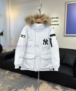 Authentic grade𝗠𝗹𝗕 New York Yankees logo big fur collar workwear down jacket/men's and women7yg4oz6o
