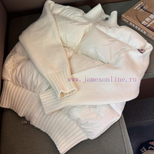 Authentic grade 𝑴𝒐𝒏𝒄𝒍𝒆𝒓 | Mengkelai Mengkou 𝑭𝑾𝟮𝟯 New wool splicing 𝟮 𝟬/Short Knitted Spliceddjqhcpea - Image 2