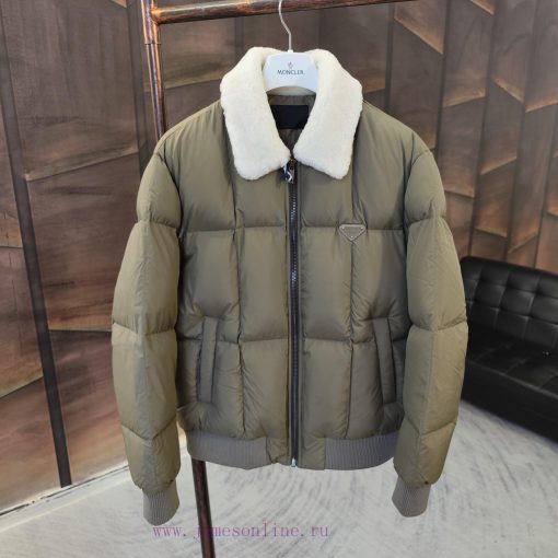 Top tier goose down Prada lamb wool splicing down jacketSize 48-50-52-54-56 unisexOfficial w4vklc8sm - Image 2