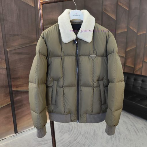 Top tier goose down Prada lamb wool splicing down jacketSize 48-50-52-54-56 unisexOfficial w4vklc8sm - Image 3