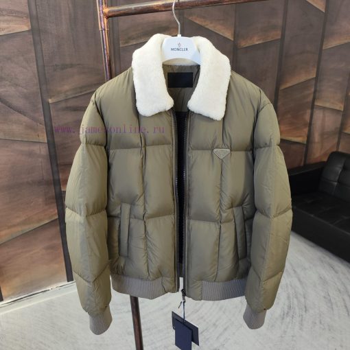 Top tier goose down Prada lamb wool splicing down jacketSize 48-50-52-54-56 unisexOfficial w4vklc8sm - Image 4