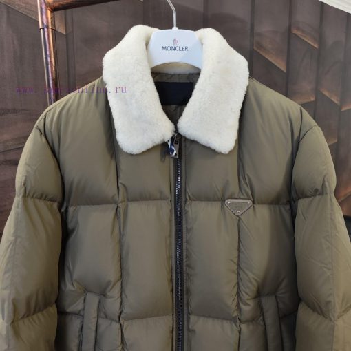 Top tier goose down Prada lamb wool splicing down jacketSize 48-50-52-54-56 unisexOfficial w4vklc8sm - Image 7