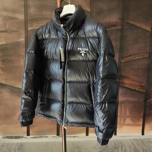 Goose Down PRADA Handwritten Logo Down Coat Concealable HatTop grade goose down filling, witrrgp9pue - Image 4