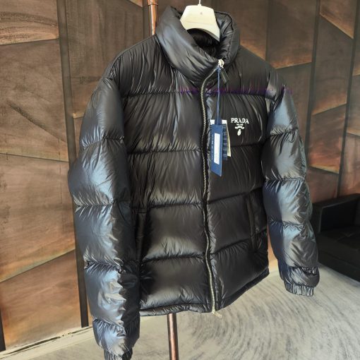 Goose Down PRADA Handwritten Logo Down Coat Concealable HatTop grade goose down filling, witrrgp9pue - Image 5