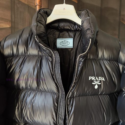 Goose Down PRADA Handwritten Logo Down Coat Concealable HatTop grade goose down filling, witrrgp9pue - Image 7