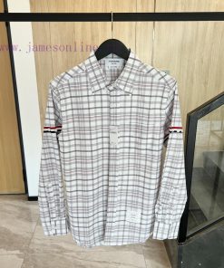 𝐓𝐇𝐎𝐌𝐁𝐑𝐎𝐖𝐍𝐄 | Tom Brown/Checkered Double Ribbon ShirtTB plaid double woven shirt for both menycz6u3qm