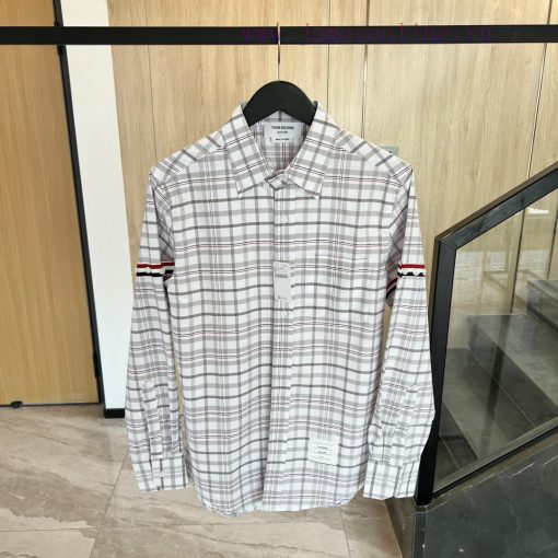 𝐓𝐇𝐎𝐌𝐁𝐑𝐎𝐖𝐍𝐄 | Tom Brown/Checkered Double Ribbon ShirtTB plaid double woven shirt for both menycz6u3qm - Image 2