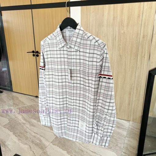 𝐓𝐇𝐎𝐌𝐁𝐑𝐎𝐖𝐍𝐄 | Tom Brown/Checkered Double Ribbon ShirtTB plaid double woven shirt for both menycz6u3qm - Image 3