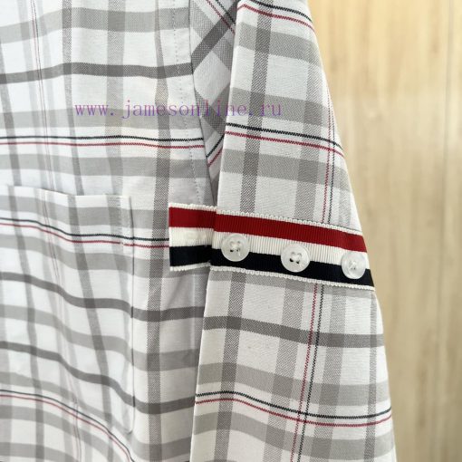 𝐓𝐇𝐎𝐌𝐁𝐑𝐎𝐖𝐍𝐄 | Tom Brown/Checkered Double Ribbon ShirtTB plaid double woven shirt for both menycz6u3qm - Image 6