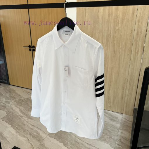 𝐓𝐇𝐎𝐌𝐁𝐑𝐎𝐖𝐍𝐄 | Tom Brown/Four Bar Ribbon ShirtTB Four Bar Ribbon Shirt UnisexColor scheme: blu4ddfi60k - Image 3