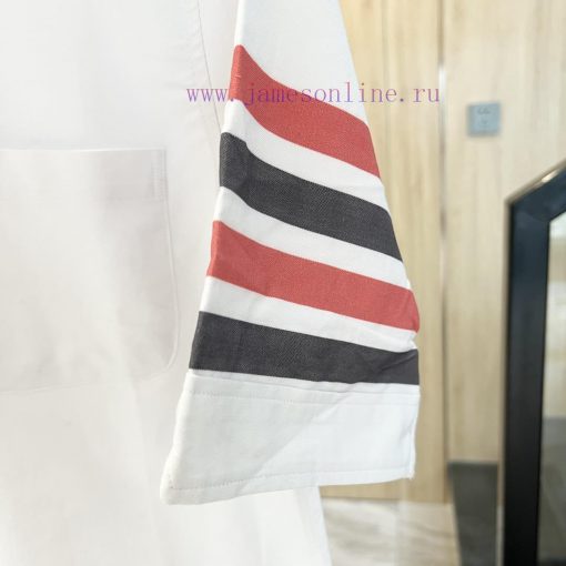 𝐓𝐇𝐎𝐌𝐁𝐑𝐎𝐖𝐍𝐄 Tom Brown | Color woven four bar short sleeved shirtTB light blue striped shirt u4un5xykn - Image 6