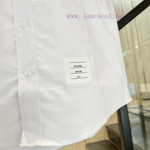 𝐓𝐇𝐎𝐌𝐁𝐑𝐎𝐖𝐍𝐄 Tom Brown | Color woven four bar short sleeved shirtTB light blue striped shirt u4un5xykn - Image 8