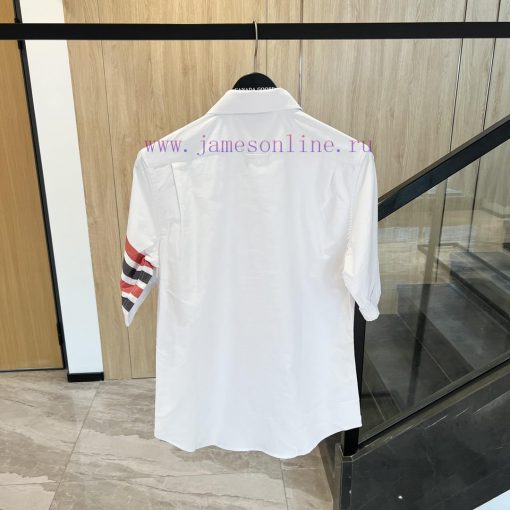 𝐓𝐇𝐎𝐌𝐁𝐑𝐎𝐖𝐍𝐄 Tom Brown | Color woven four bar short sleeved shirtTB light blue striped shirt u4un5xykn - Image 10