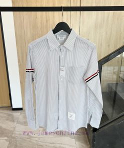 𝐓𝐇𝐎𝐌𝐁𝐑𝐎𝐖𝐍𝐄 Tom Brown/Bubble Yarn Double Ribbon ShirtTB foam gauze double woven belt shirt fo8hfb1j2o