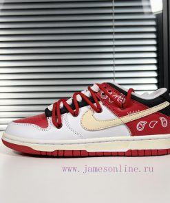𝗡𝗸 𝗗𝘂𝗻𝗸 𝗨𝗻𝗶𝘃𝗲𝗶𝘀𝘁𝘆 𝗥𝗲𝗱Dunk custom structure cashew flower "white red"DD1391-600 (TeamH - Decocon80w1c