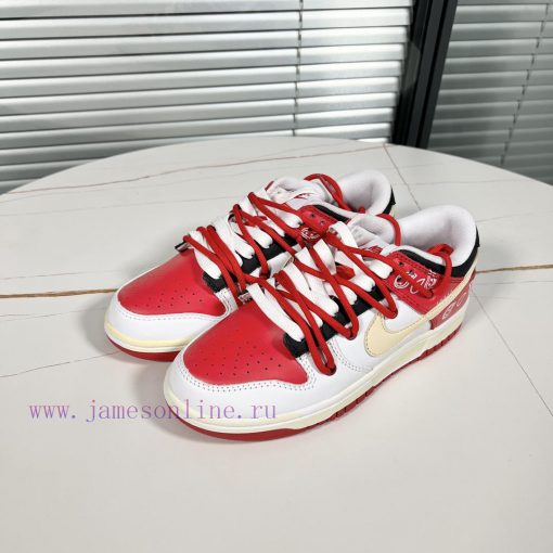 𝗡𝗸 𝗗𝘂𝗻𝗸 𝗨𝗻𝗶𝘃𝗲𝗶𝘀𝘁𝘆 𝗥𝗲𝗱Dunk custom structure cashew flower "white red"DD1391-600 (TeamH - Decocon80w1c - Image 3