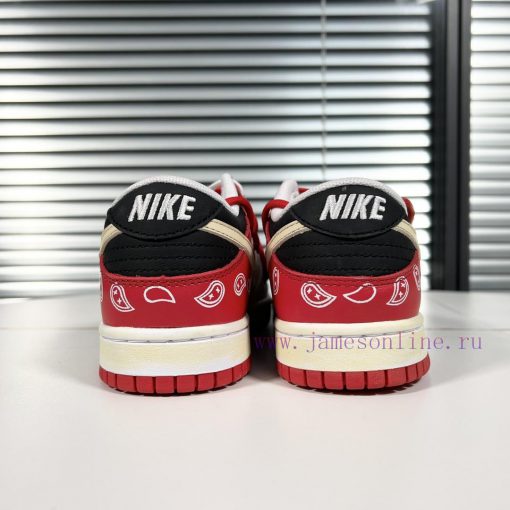 𝗡𝗸 𝗗𝘂𝗻𝗸 𝗨𝗻𝗶𝘃𝗲𝗶𝘀𝘁𝘆 𝗥𝗲𝗱Dunk custom structure cashew flower "white red"DD1391-600 (TeamH - Decocon80w1c - Image 6
