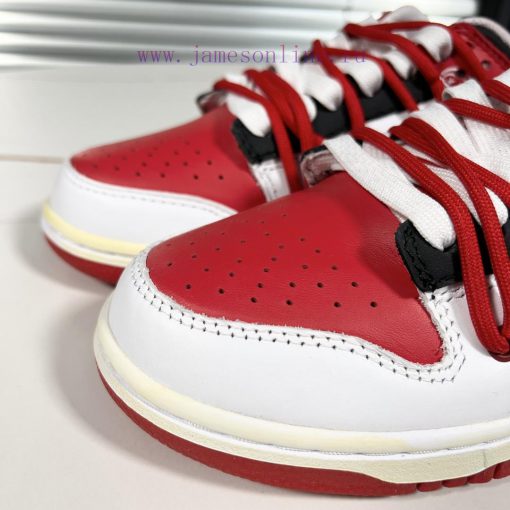 𝗡𝗸 𝗗𝘂𝗻𝗸 𝗨𝗻𝗶𝘃𝗲𝗶𝘀𝘁𝘆 𝗥𝗲𝗱Dunk custom structure cashew flower "white red"DD1391-600 (TeamH - Decocon80w1c - Image 9