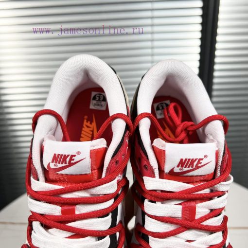 𝗡𝗸 𝗗𝘂𝗻𝗸 𝗨𝗻𝗶𝘃𝗲𝗶𝘀𝘁𝘆 𝗥𝗲𝗱Dunk custom structure cashew flower "white red"DD1391-600 (TeamH - Decocon80w1c - Image 10