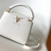 Louis Vuitton Bags Original SingleCOW LEATHERM56071 White Capucines Mini Handbag Made Of Imported Calf Leather Fro cmewhcgr