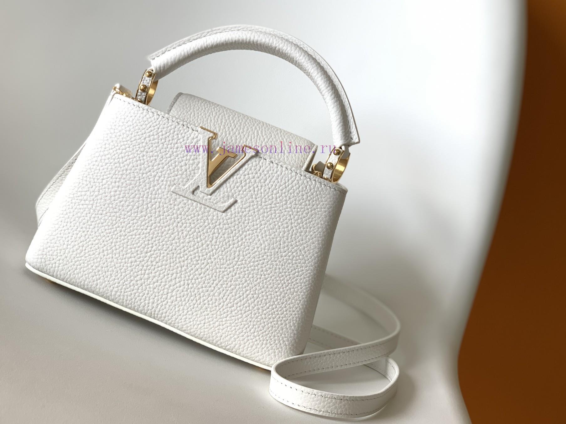 Louis Vuitton Bags Original SingleCOW LEATHERM56071 White Capucines Mini Handbag Made Of Imported Calf Leather Fro cmewhcgr